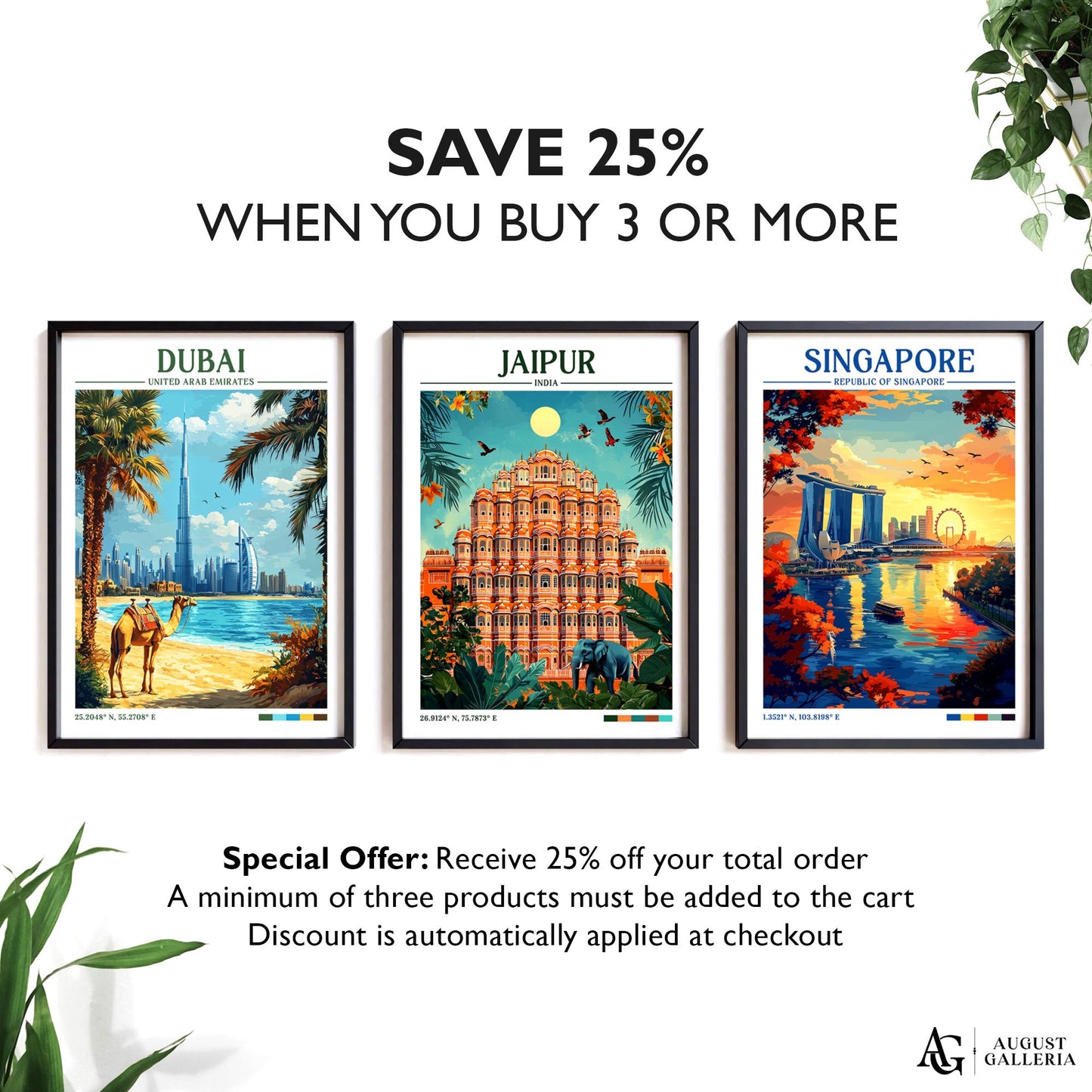 Jaipur India Retro Travel Print