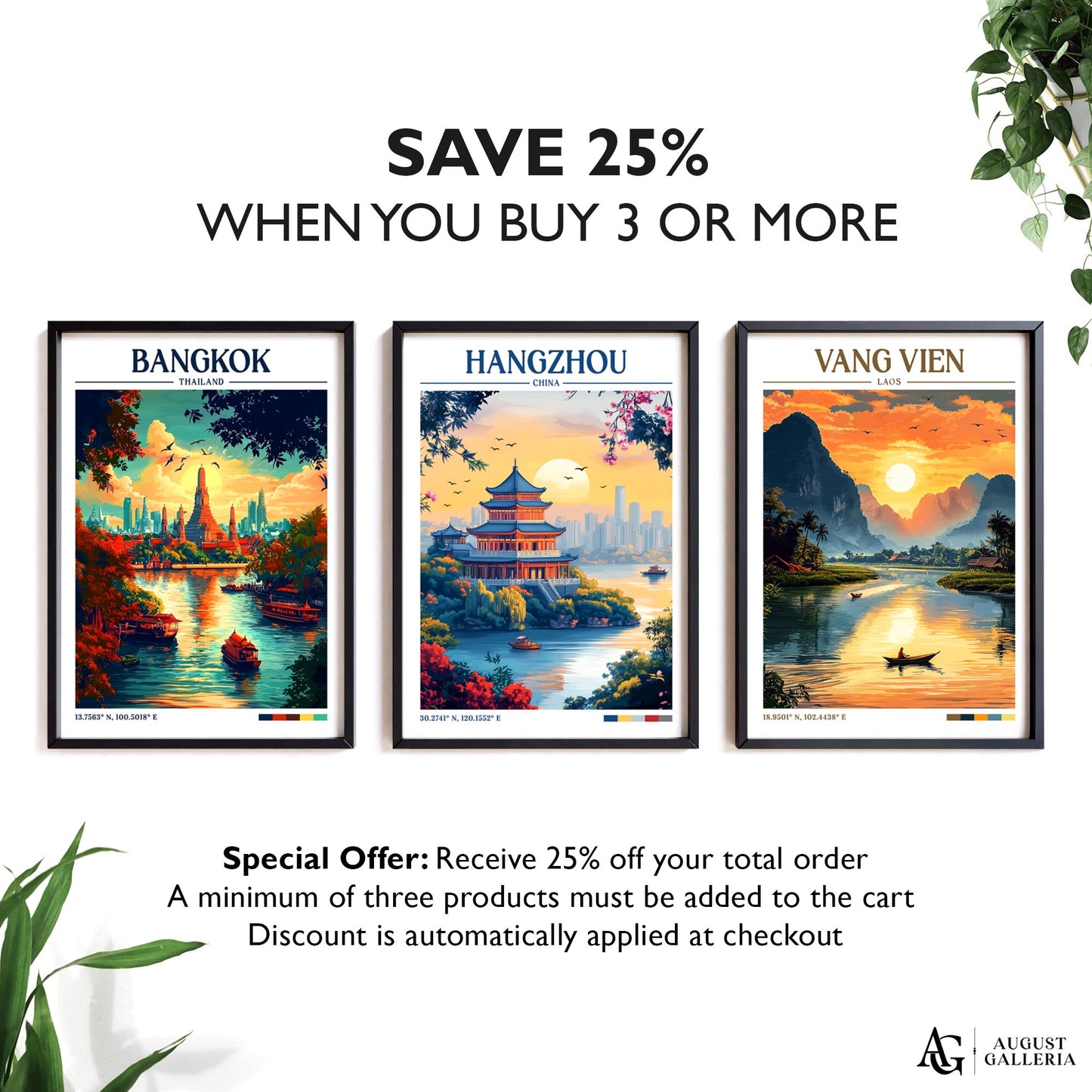 Hangzhou China Retro Travel Print