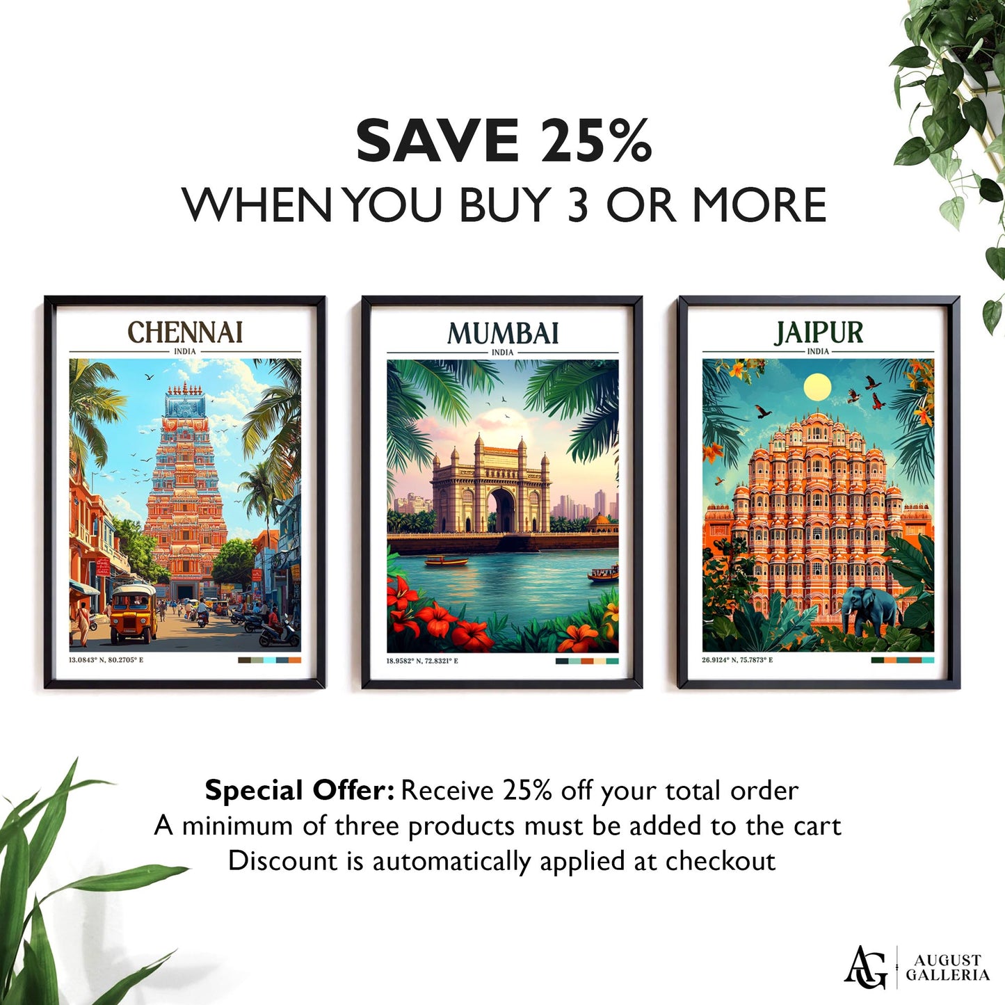 Mumbai India Retro Travel Print