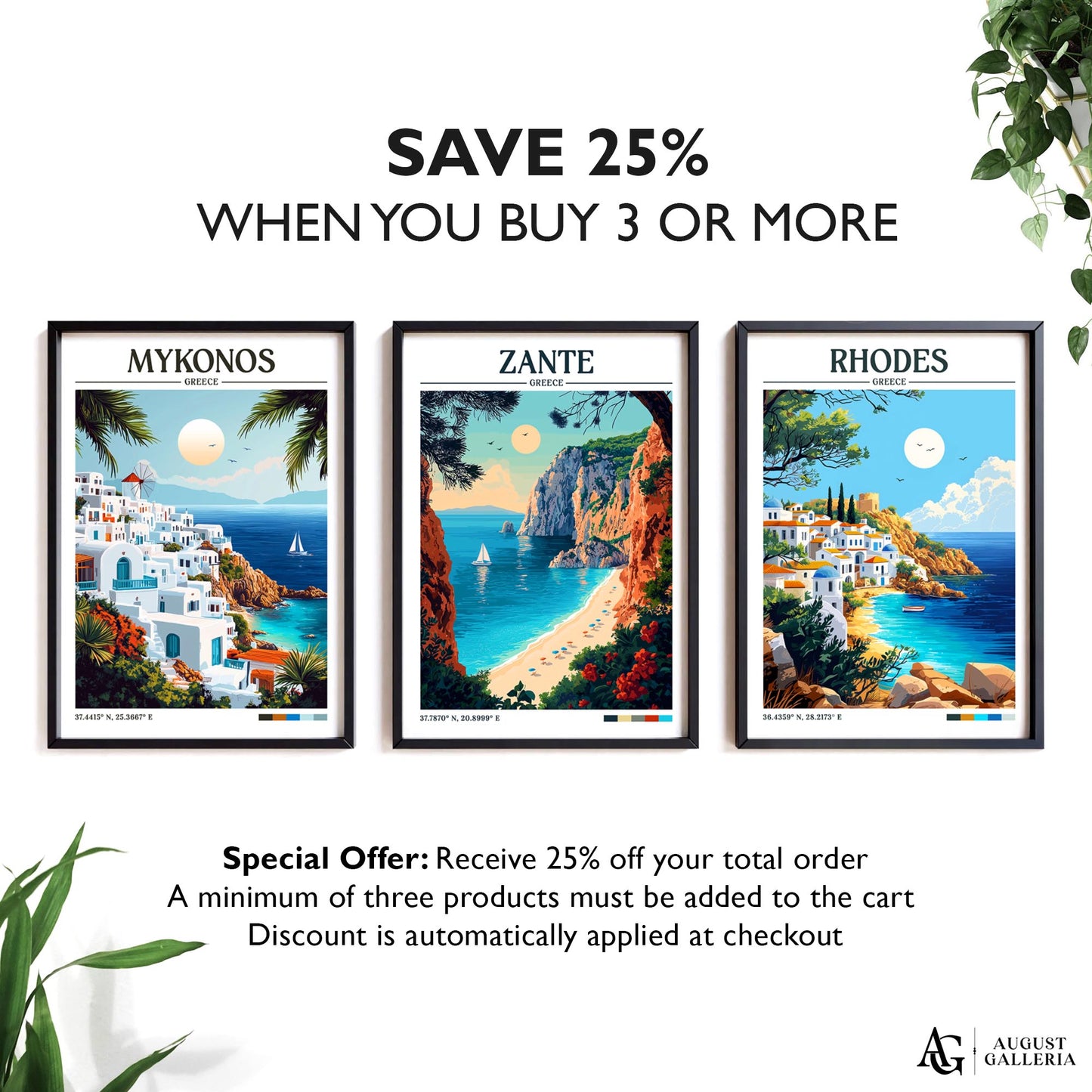 Zante Greece Retro Travel Print