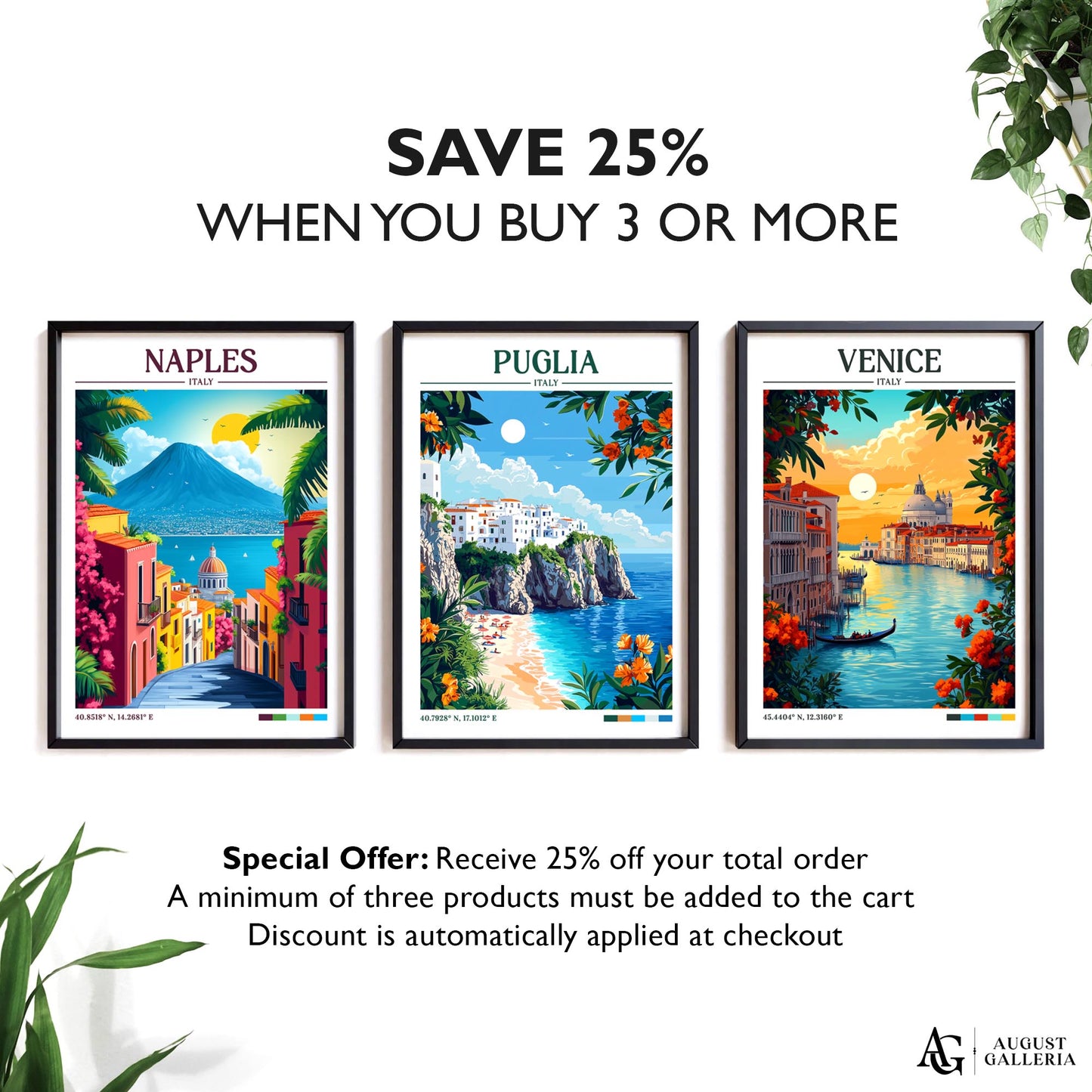 Puglia Italy Retro Travel Print