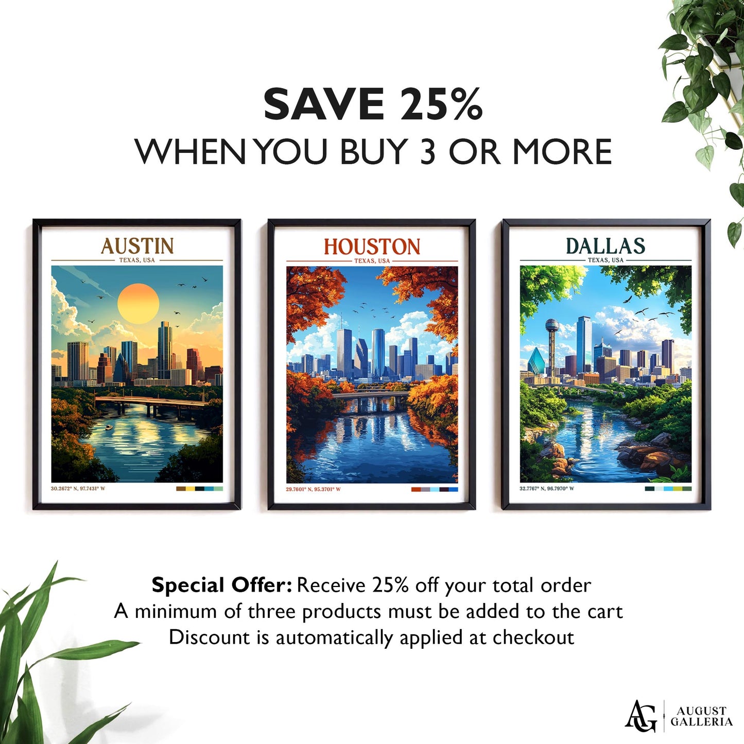 Houston Texas Retro Travel Print