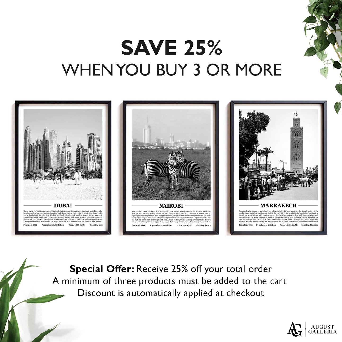 Nairobi Black & White City Print