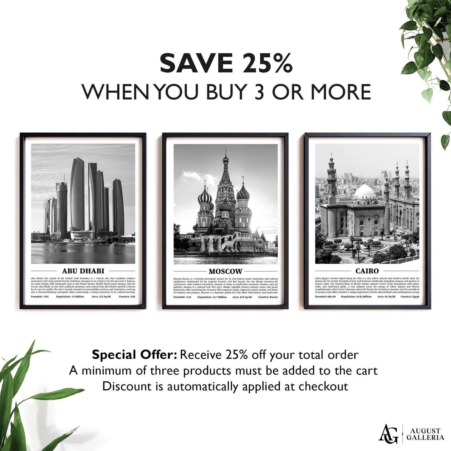 Moscow Black & White City Print