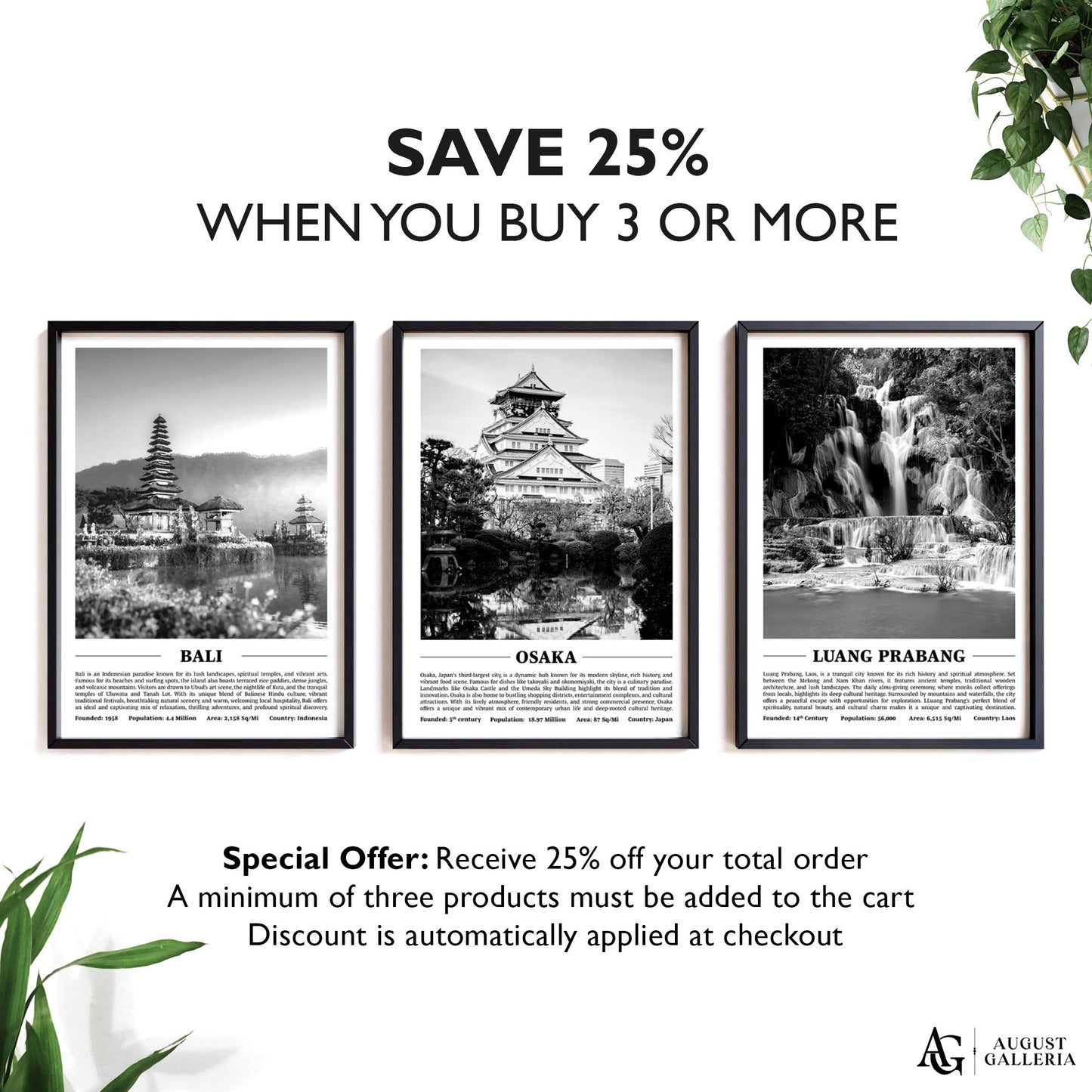Osaka Black & White City Print
