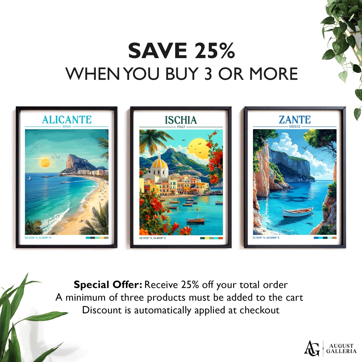 Ischia Italy Retro Travel Print