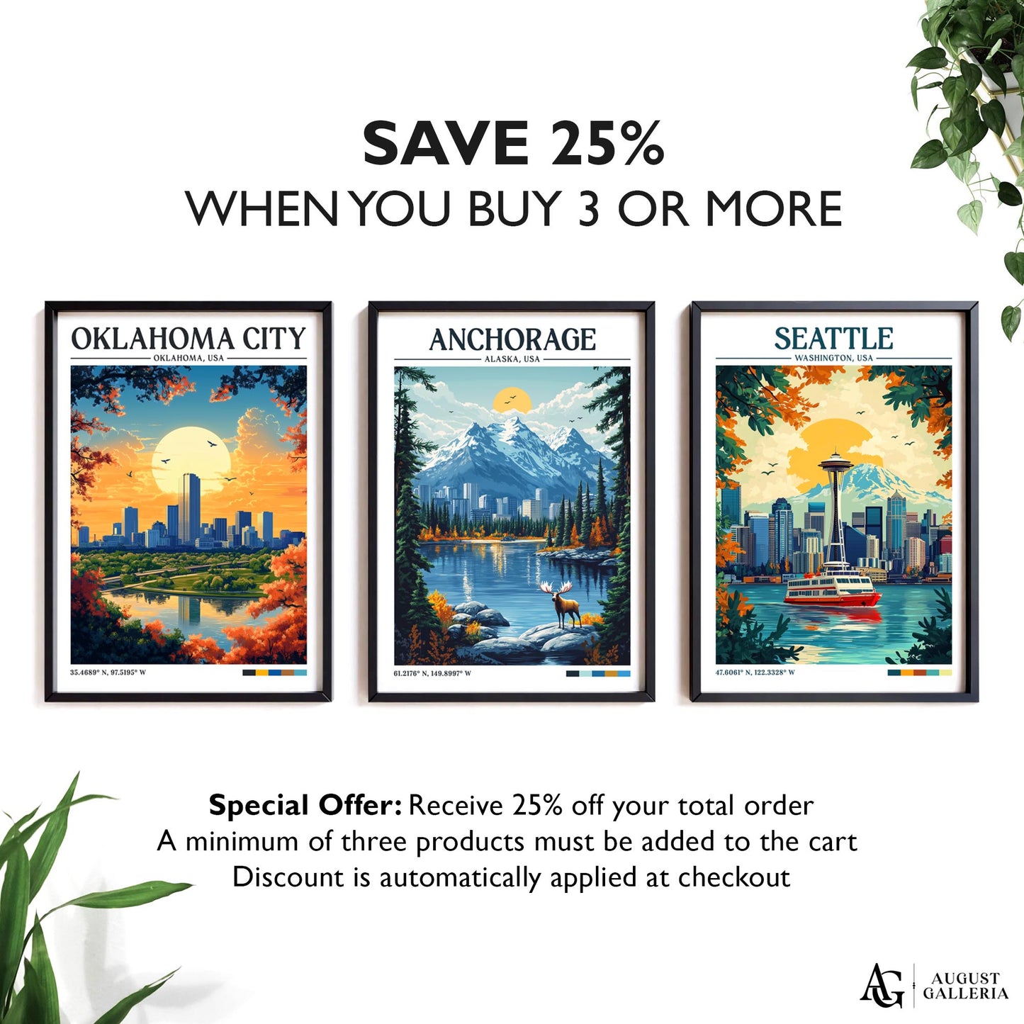 Anchorage Alaska Retro Travel Print