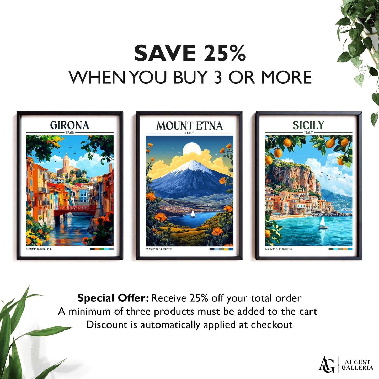 Mount Etna Retro Travel Print
