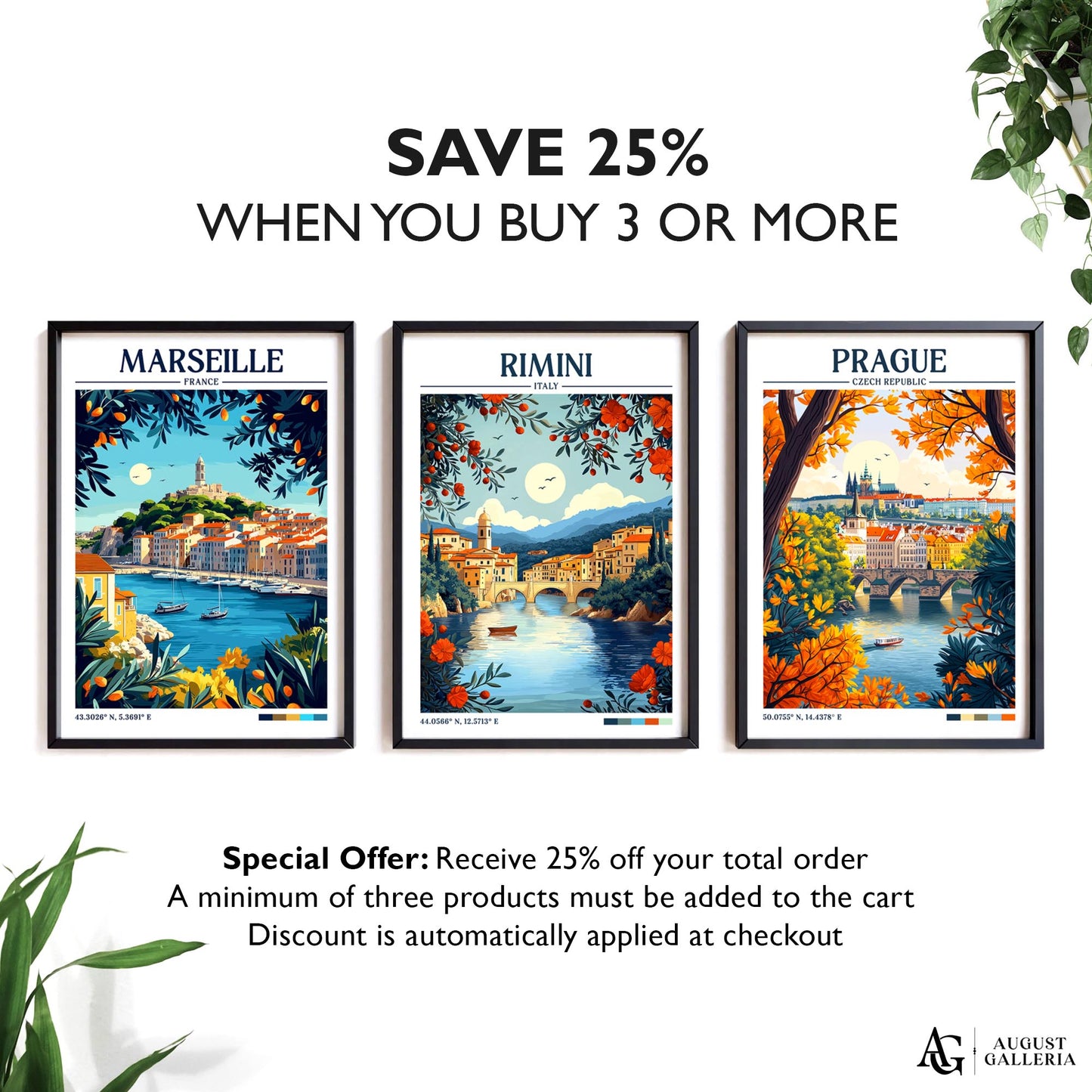 Rimini Italy Retro Travel Print