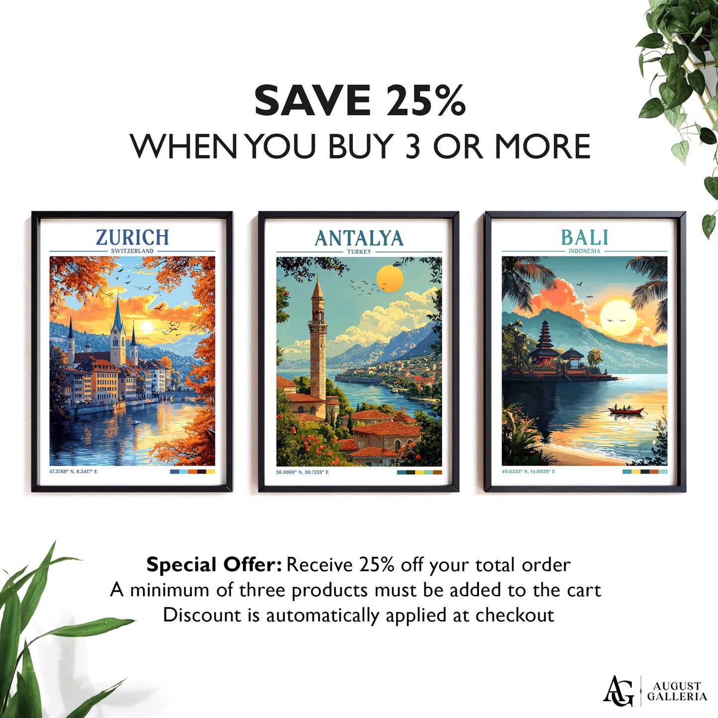 Antalya Turkey Retro Travel Print