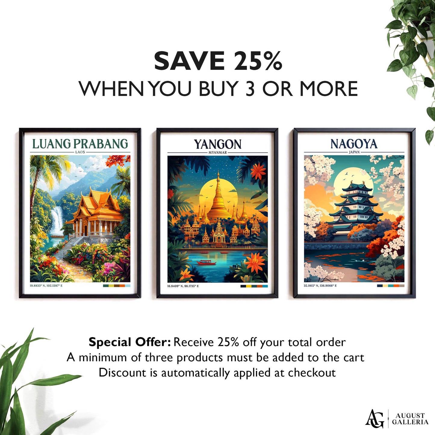 Yangon Myanmar Retro Travel Print
