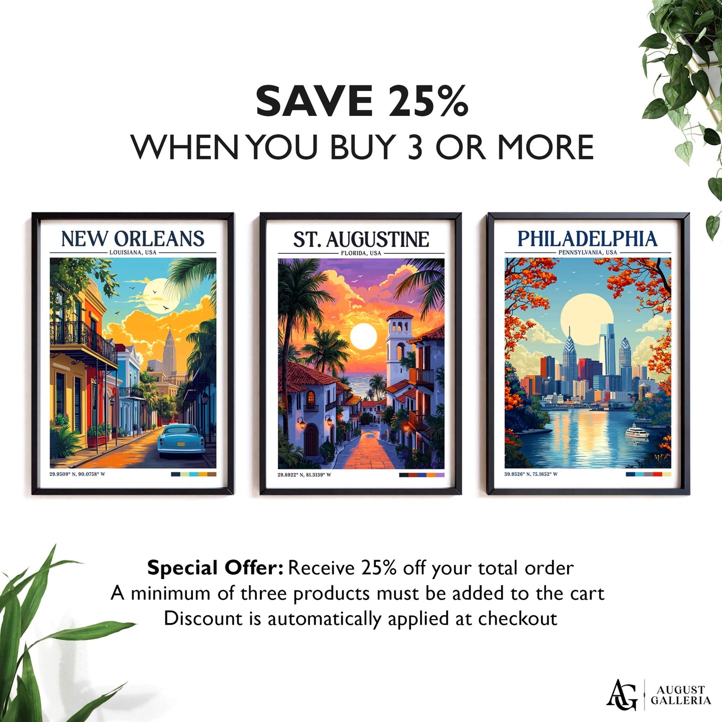 St. Augustine Florida Retro Travel Print