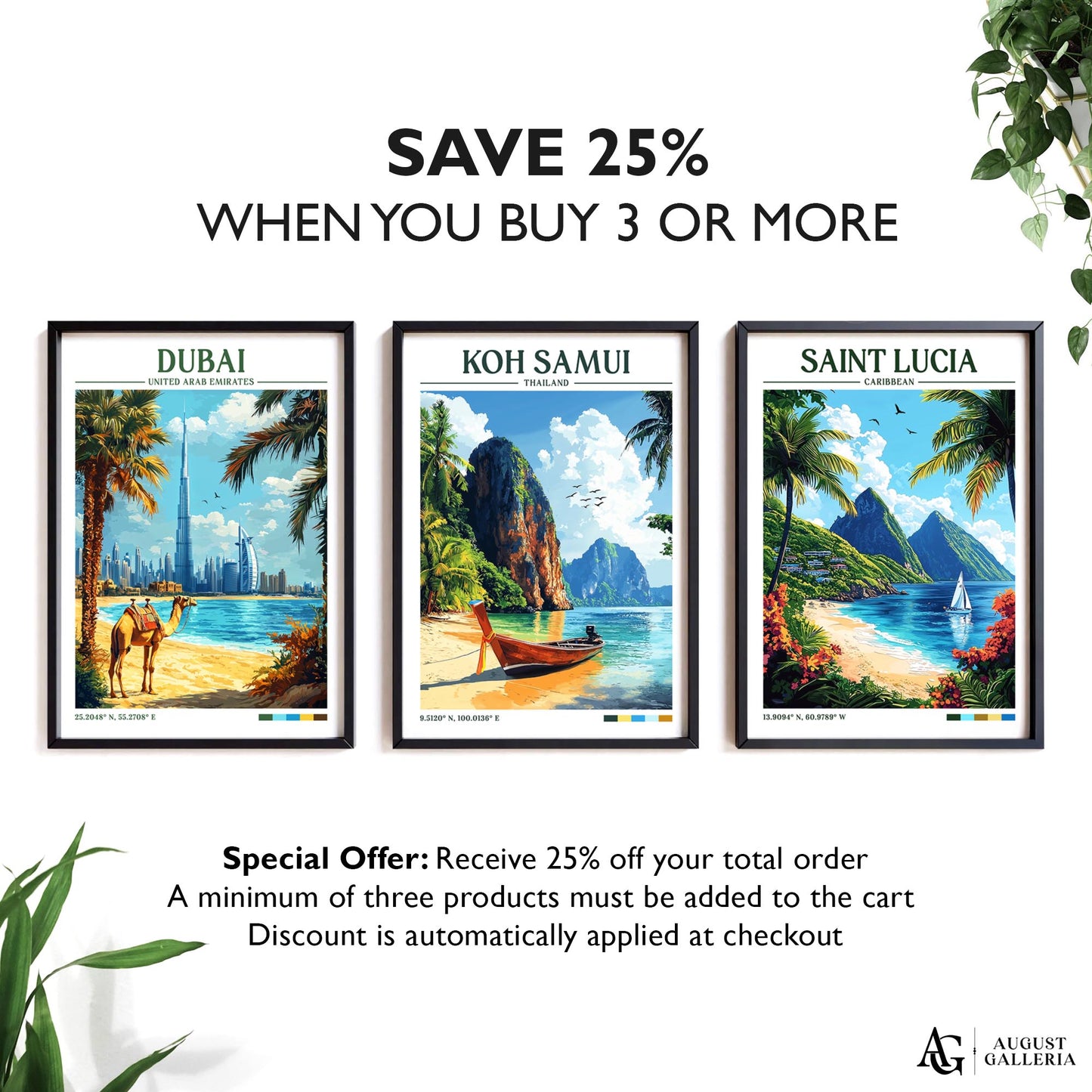 Koh Samui Thailand Retro Travel Print