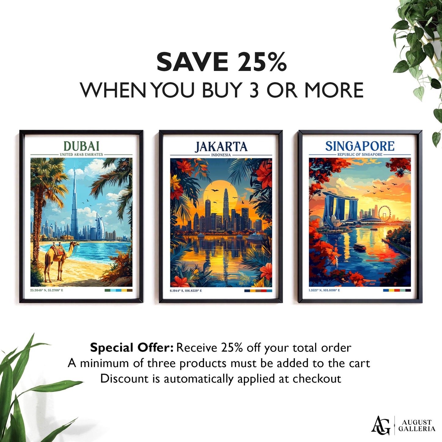 Jakarta Indonesia Retro Travel Print