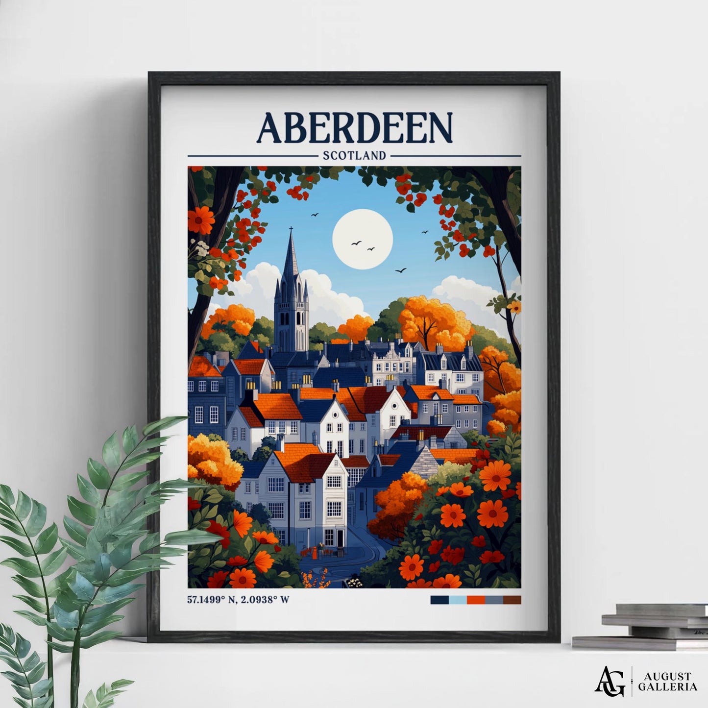 Aberdeen Scotland Retro Travel Print
