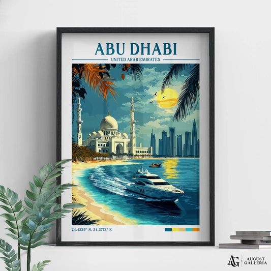 Abu Dhabi Retro Travel Print