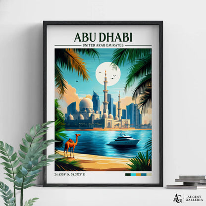 Abu Dhabi Retro Travel Print