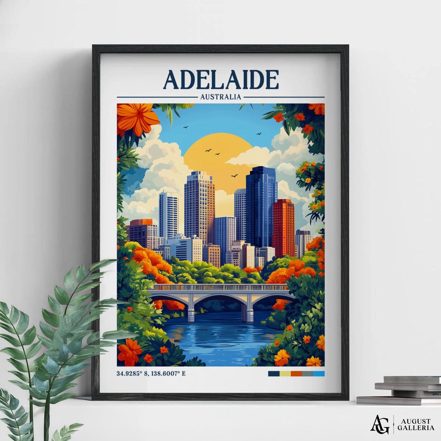 Adelaide Australia Retro Travel Print