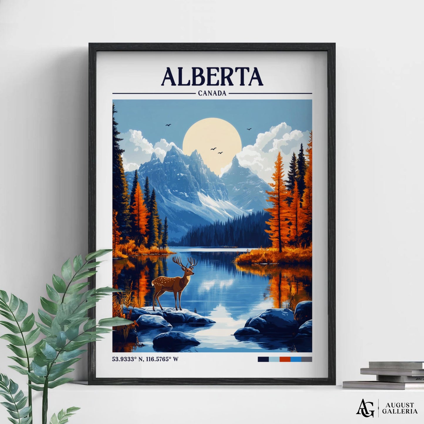 Alberta Canada Retro Travel Print