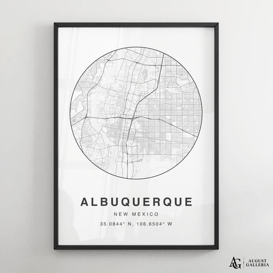 Albuquerque Minimalist Map