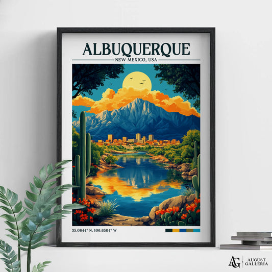 Albuquerque New Mexico Retro Travel Print