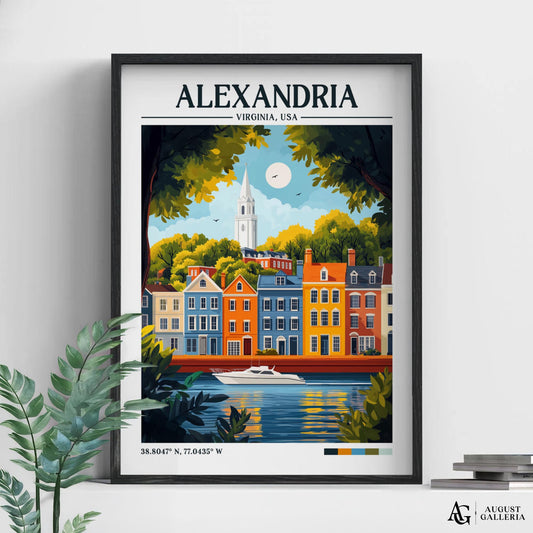 Alexandria Virginia Retro Travel Print