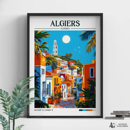 Algiers Algeria Retro Travel Print