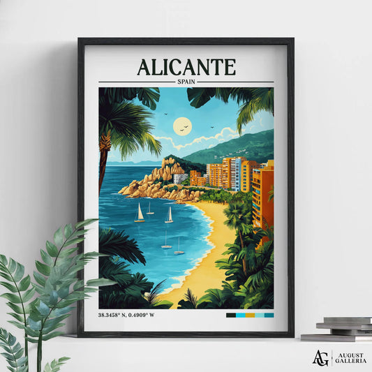 Alicante Spain Retro Travel Print