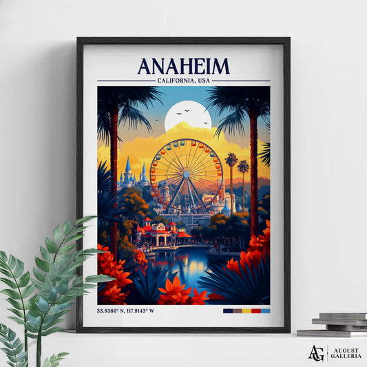 Anaheim California Retro Travel Print