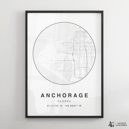 Anchorage Minimalist Map
