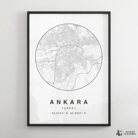 Ankara Minimalist Map