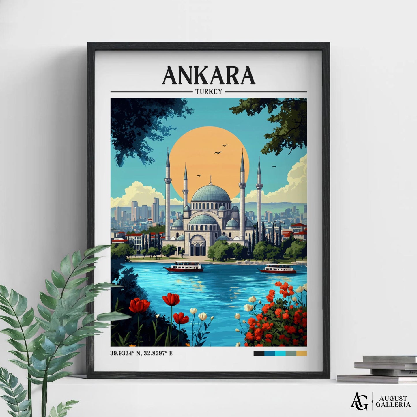 Ankara Turkey Retro Travel Print