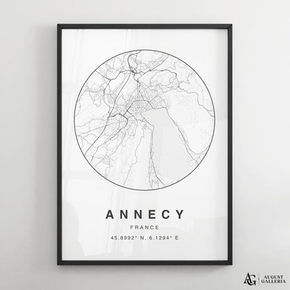 Annecy Minimalist Map