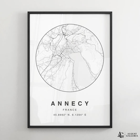 Annecy Minimalist Map