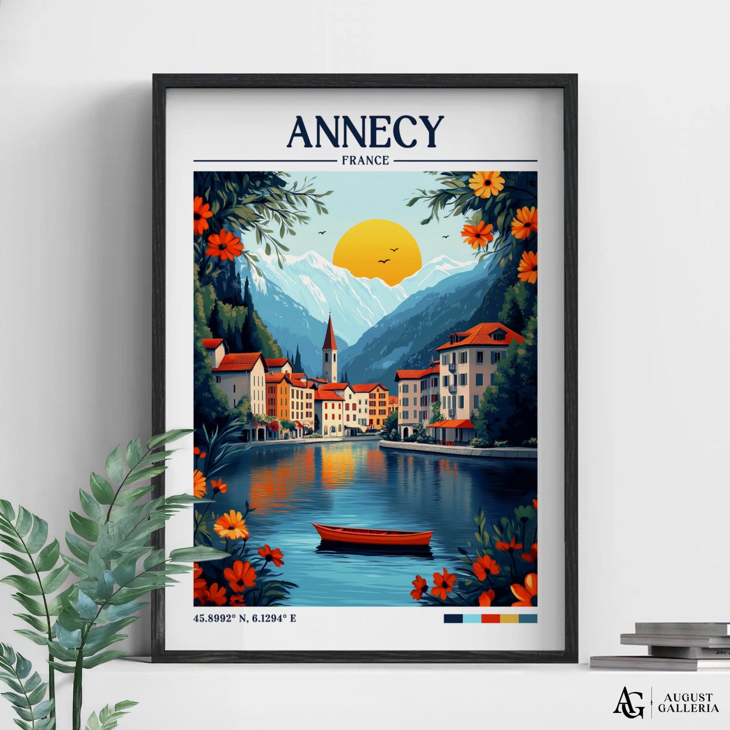 Annecy France Retro Travel Print