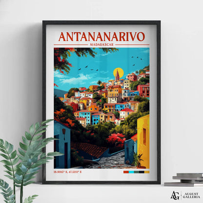 Antananarivo Madagascar Retro Travel Print
