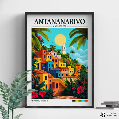 Antananarivo Madagascar Retro Travel Print