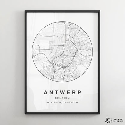 Antwerp Minimalist Map