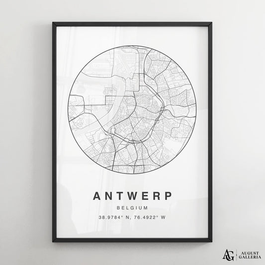 Antwerp Minimalist Map