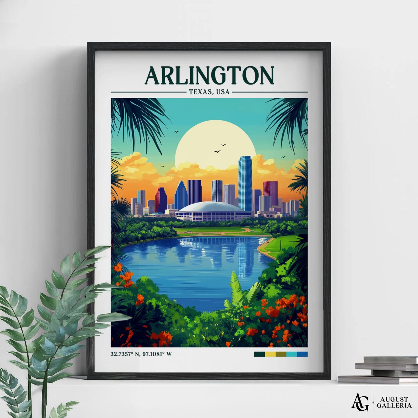 Arlington Texas Retro Travel Print