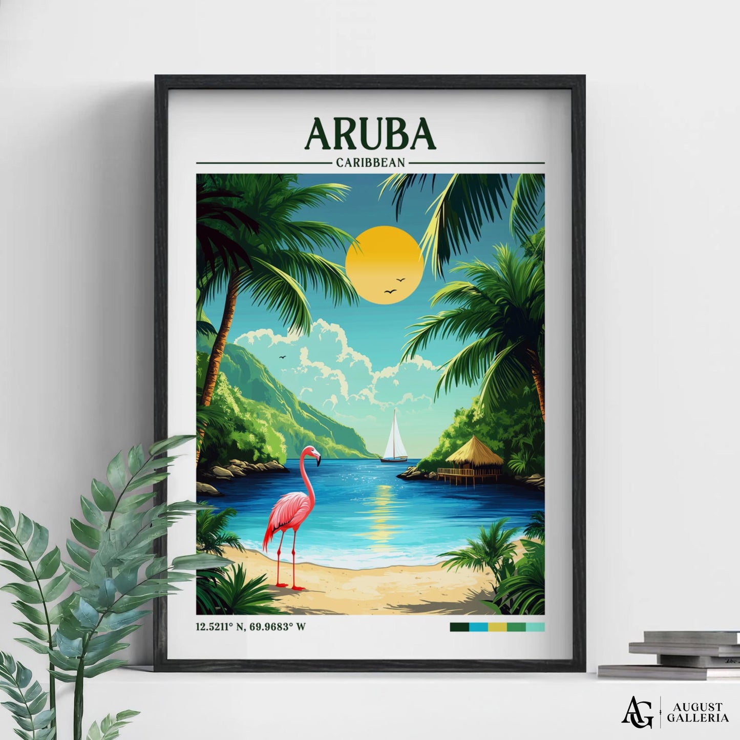 Aruba Caribbean Retro Travel Print