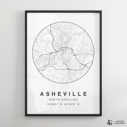 Asheville Minimalist Map