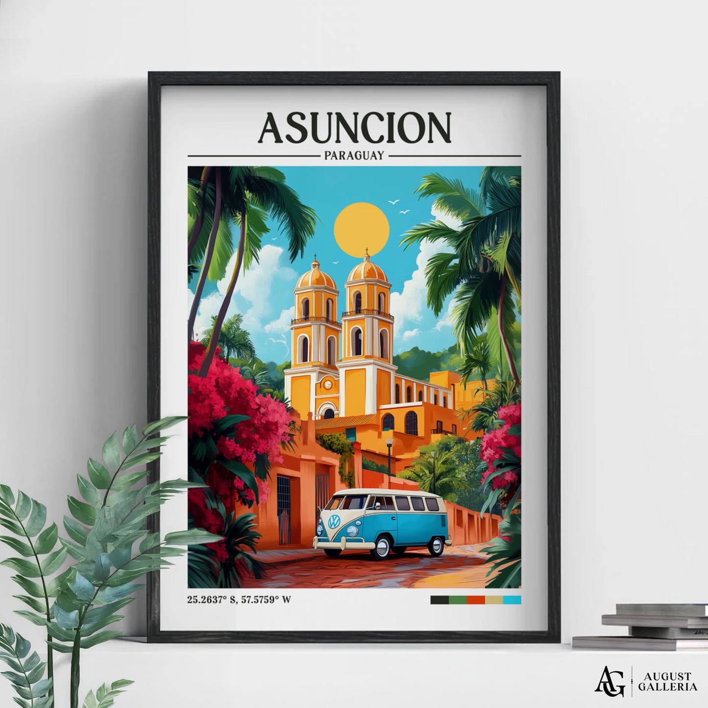 Asunción Paraguay Retro Travel Print