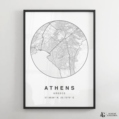Athens Minimalist Map