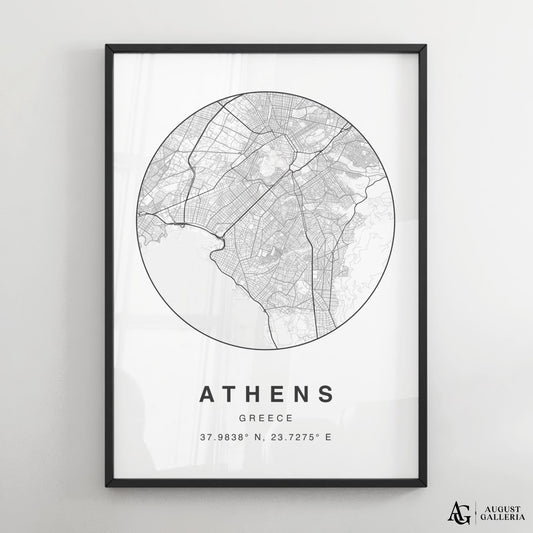 Athens Minimalist Map