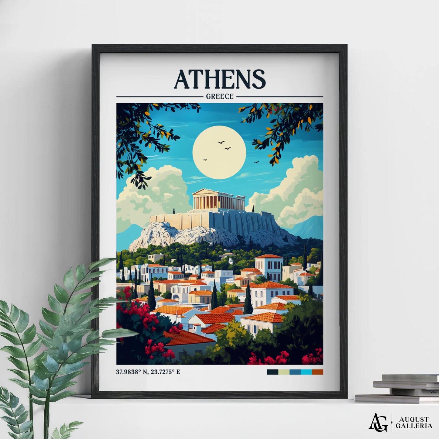 Athens Greece Retro Travel Print