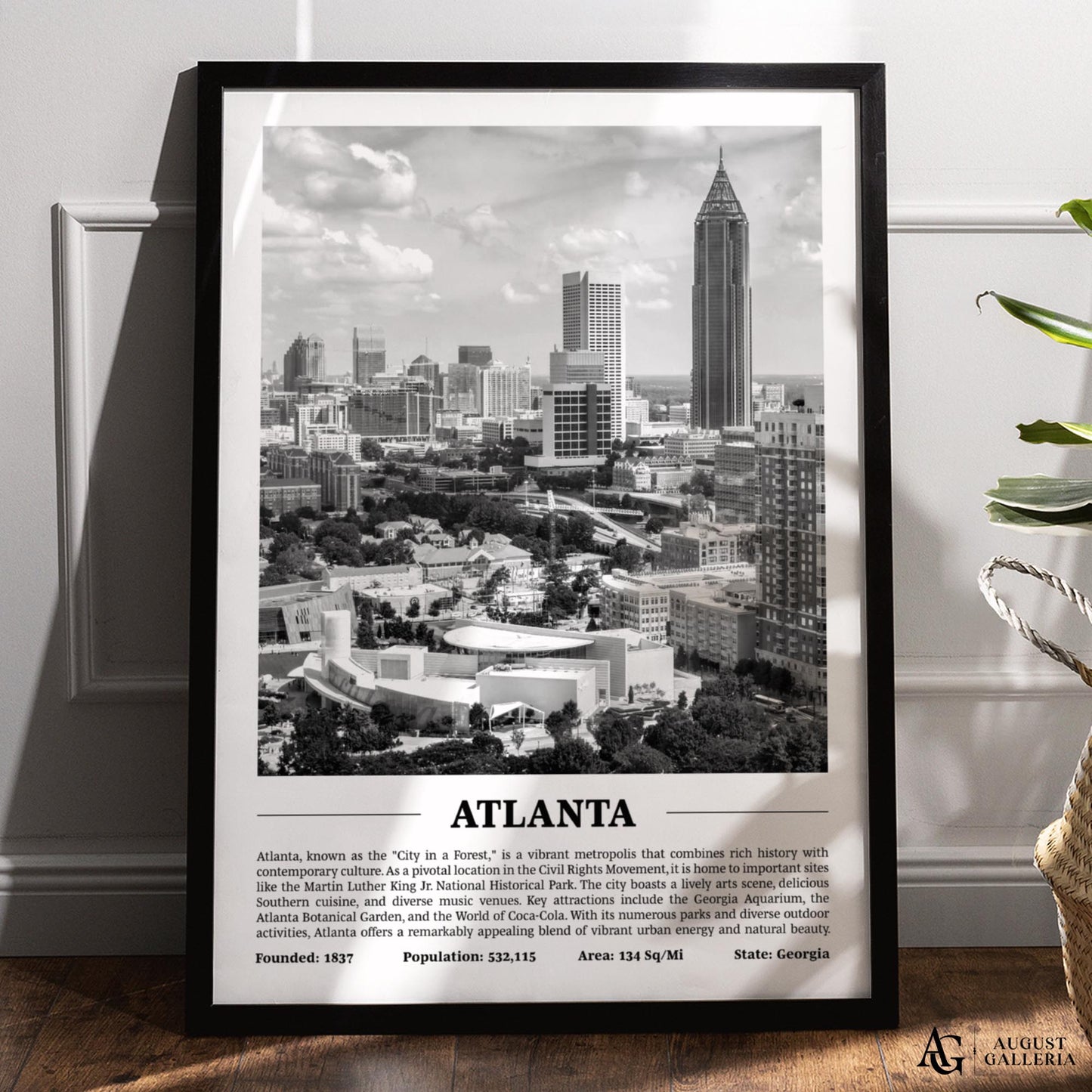 Atlanta Black & White City Print