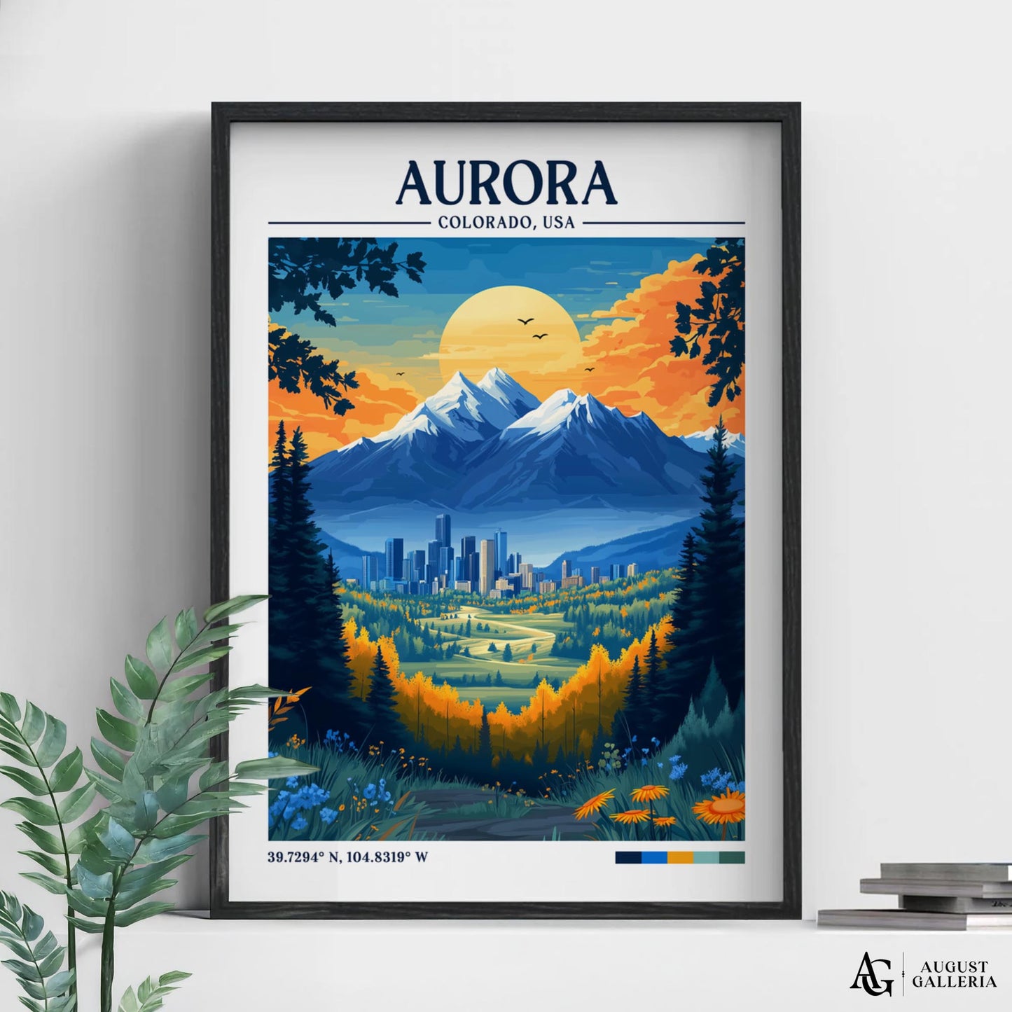Aurora Colorado Retro Travel Print
