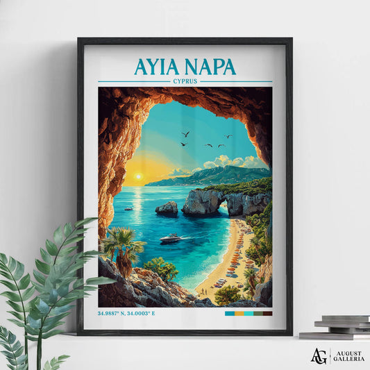Ayia Napa Retro Travel Print