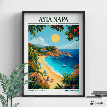 Ayia Napa Retro Travel Print